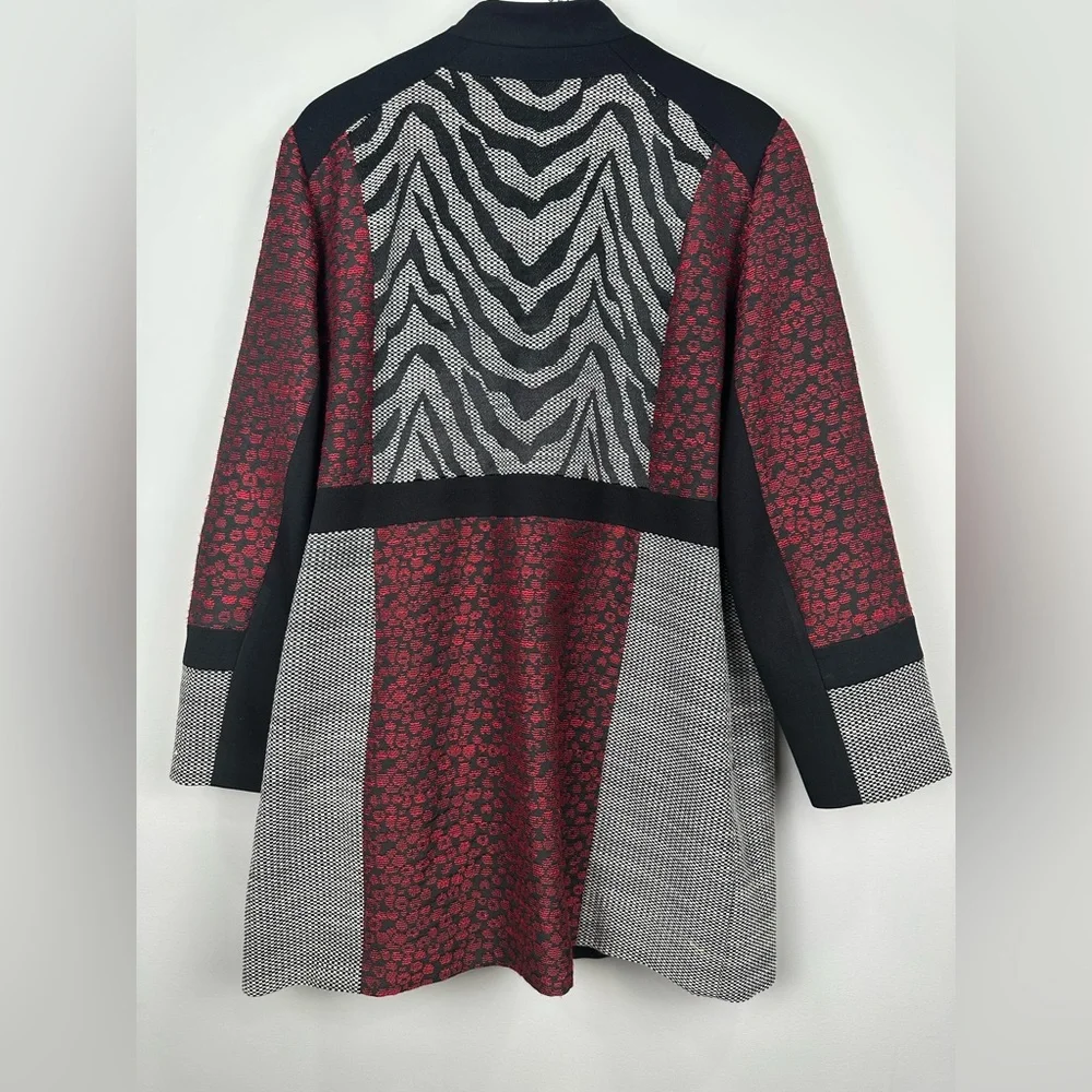 Chico’s Mixed-Media Duster Jacket Zebra Print Size XL or 16